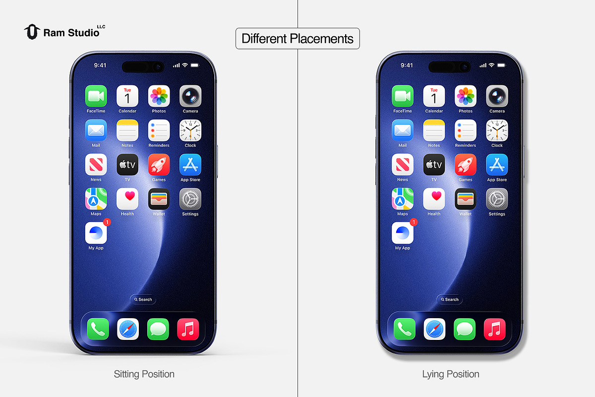 Modern iPhone 17 Pro Screen Mockup, an iPhone Mockup by RamStudio2 (Photo 9 of 15)