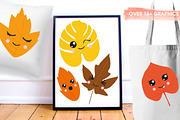 Kawaii Fall Leaves, an Illustration by PrettyBundles (Thumbnail 5 of 5)