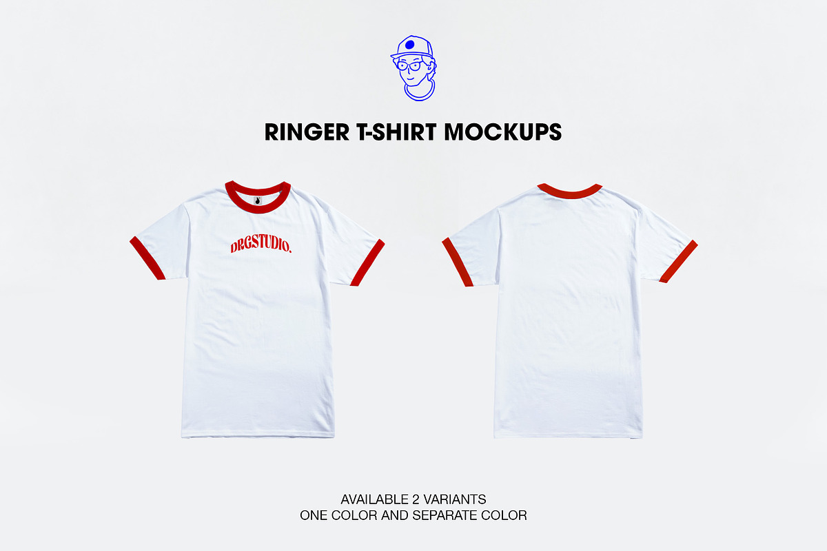 Ringer T-shirt Mockups, a Shirt Mockup by made_by_nope (Photo 2 of 6)