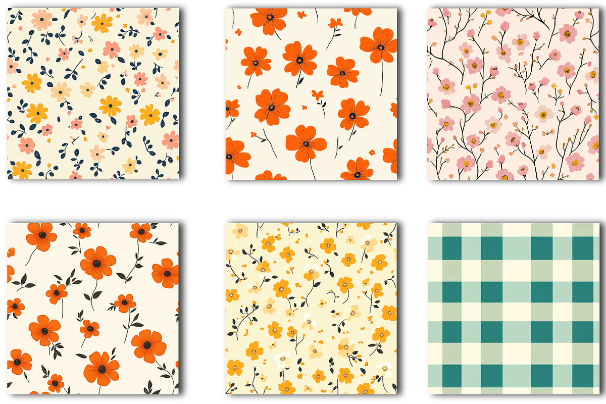 Floral Seamless Digital Paper, an Illustration by OK Design (Photo 3 of 3)