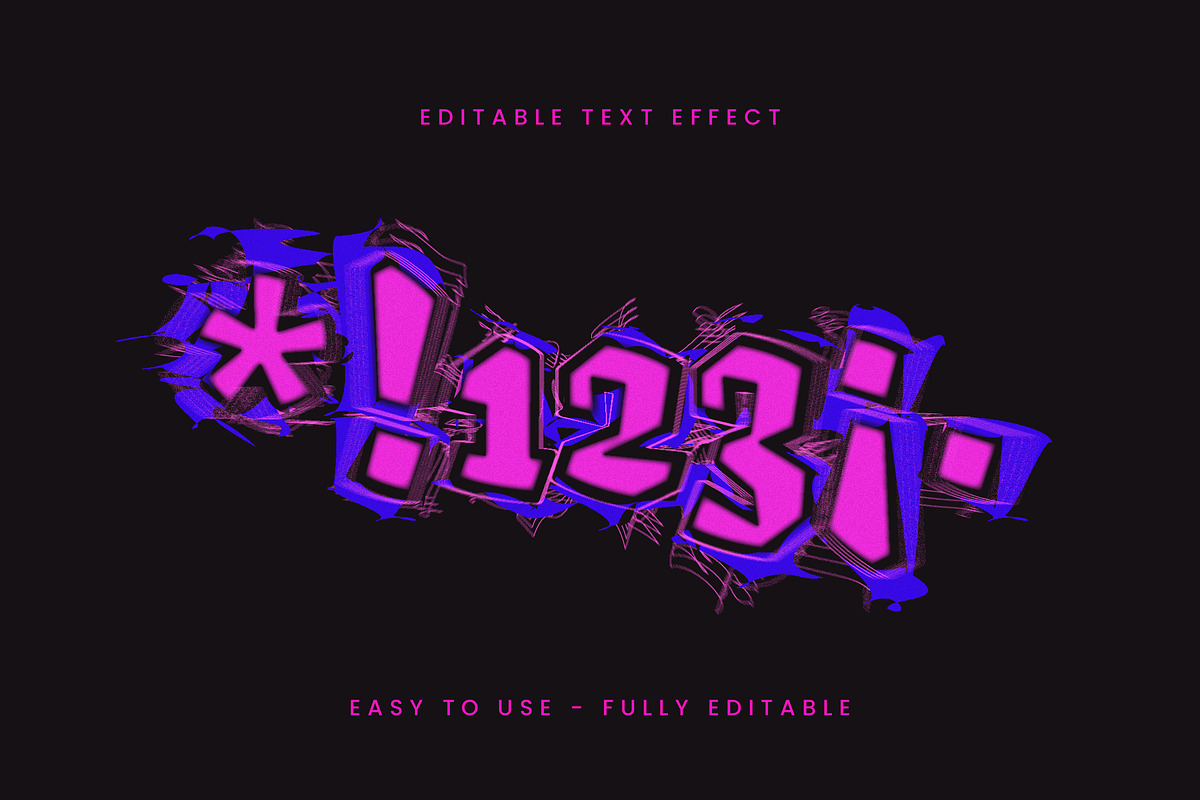 Graffiti Glitch Neon Text Effect preview 2