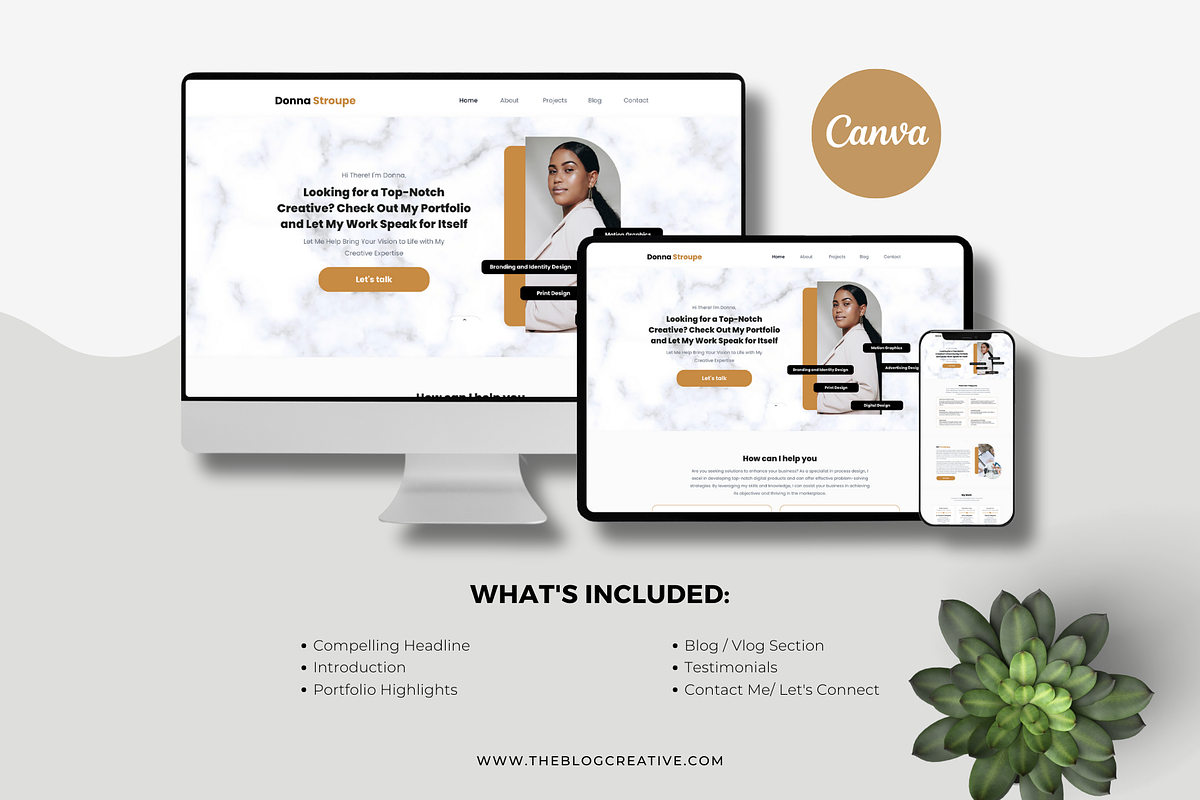 Minimalist Canva Resume Website, a Landing Page Template by The Blog Creative (Photo 4 of 9)