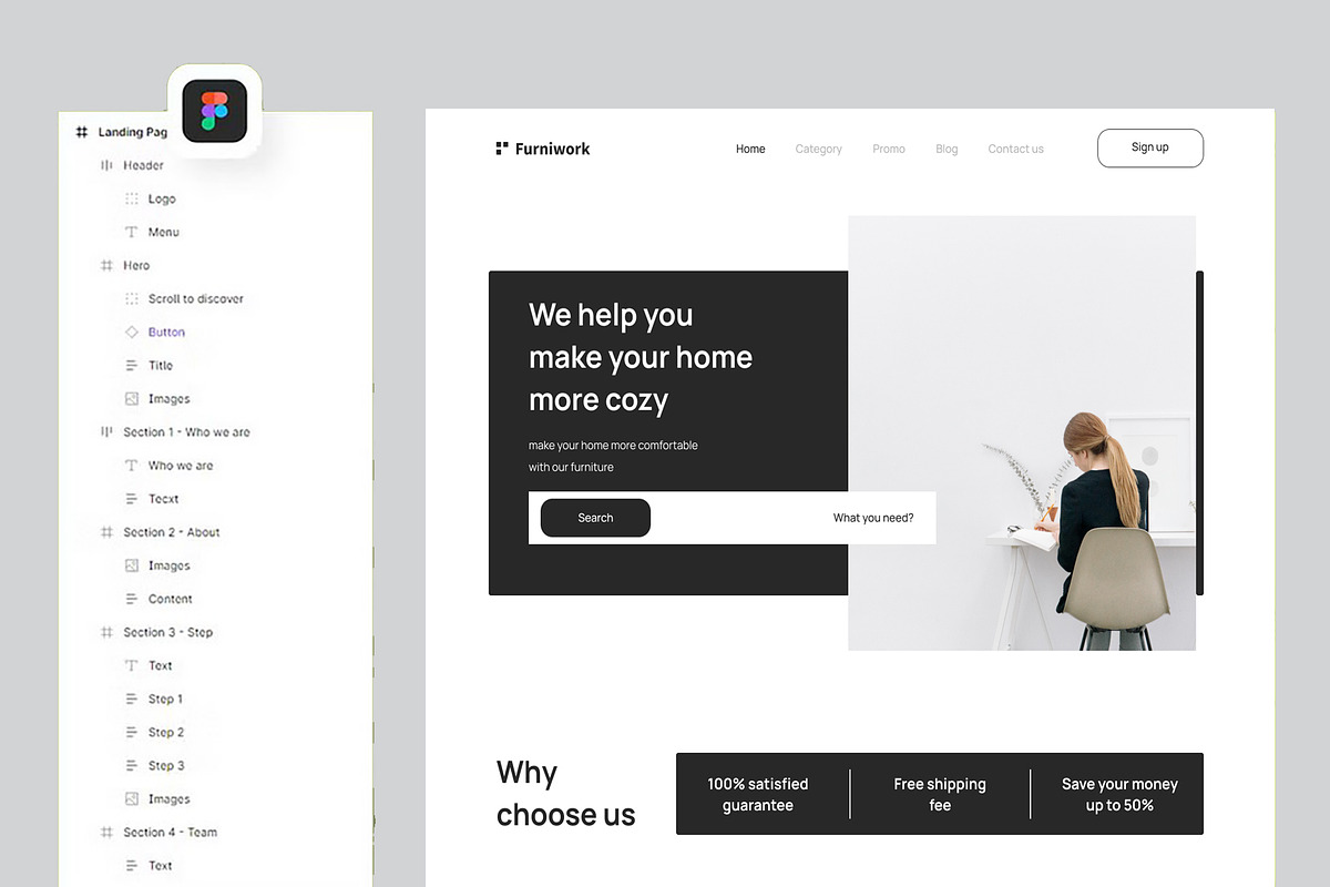 Furniture Landing Page Template, a Landing Page Template by design_hut (Photo 3 of 3)