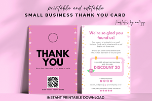 Cute Small Business Thank You Card, a Card Template by Elegant_Studio44