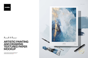 Textured Paper: Paint & Draw Mockup, a Pens & Pencil Mockup by creatsy5