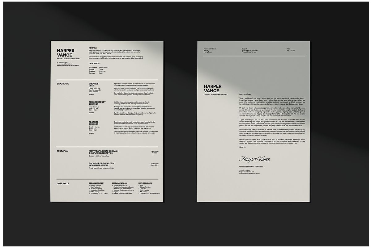 Resume & Cover Letter Template, a Resume Template by Ana Escardine (Photo 2 of 4)