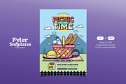Retro Picnic Time Flyer Template, a Flyer Template by Tiptop Graphic (Thumbnail 1 of 5)