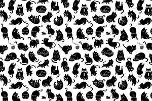 Meowers Icons And Seamless Pattern