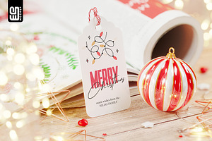 Christmas Gift Tag Mockup, an Advertising Mockup by SD Mockup