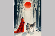 Winter Forest Wolf Princess, a Person Illustration by StockVerse Creative (Thumbnail 2 of 4)
