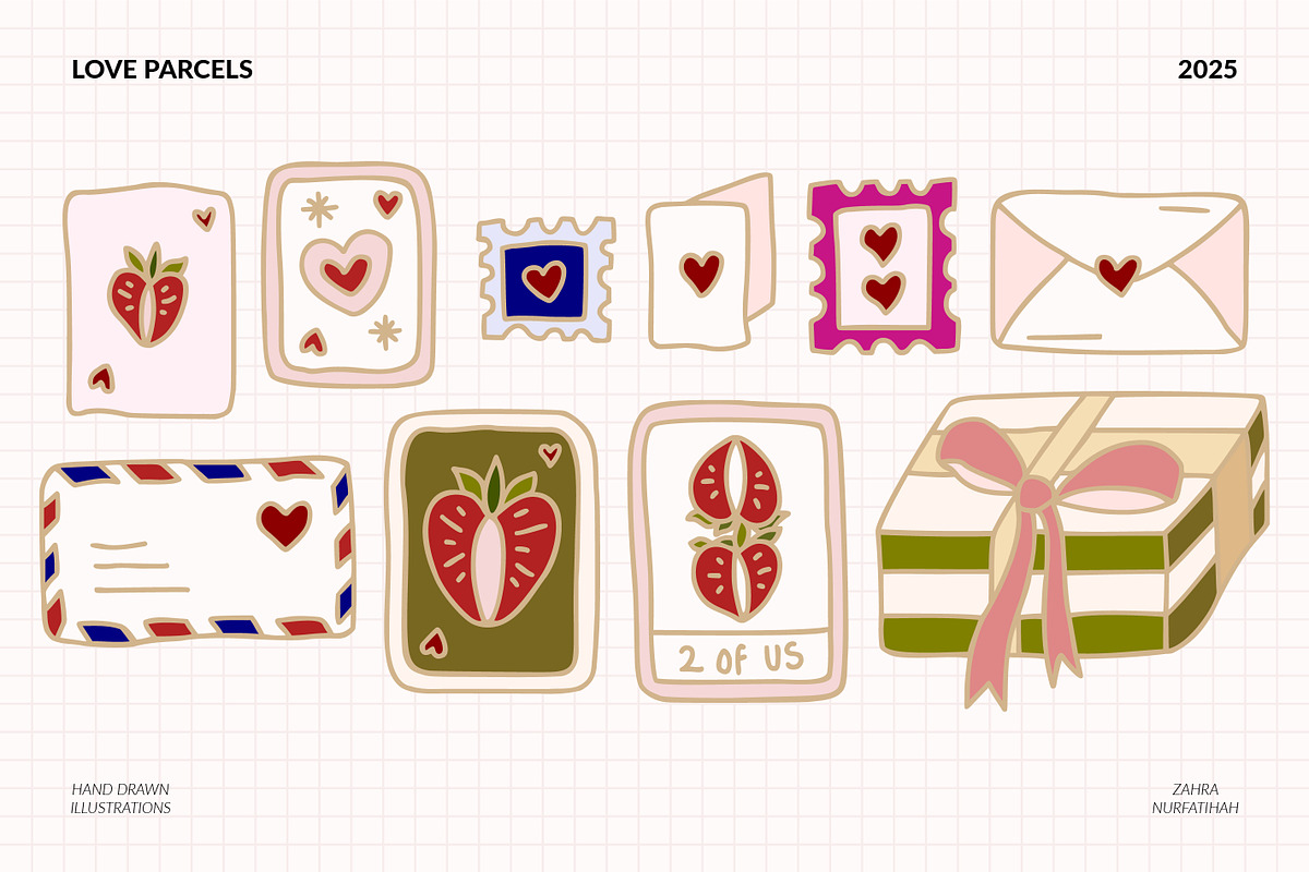 LOVE PARCELS Romantic Illustrations, an Object Graphic by Artflorara (Photo 5 of 13)