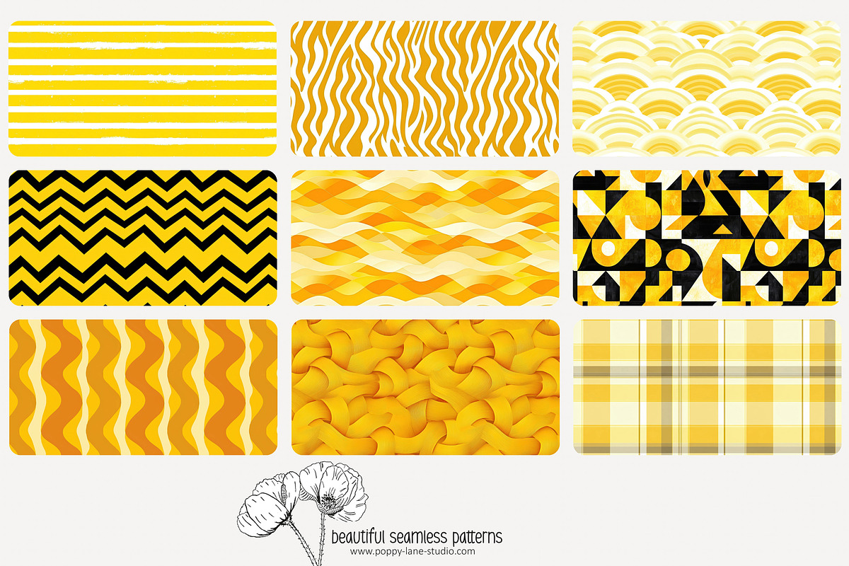 80 yellow geometric seamless pattern, a Pattern Graphic by Poppy Lane Studio (Photo 5 of 11)
