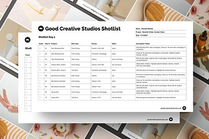 Photoshoot Shot List Template