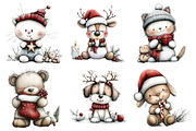 Cute Pastel Animal Christmas Clipart, an Illustration by Daily.Designs (Thumbnail 5 of 5)