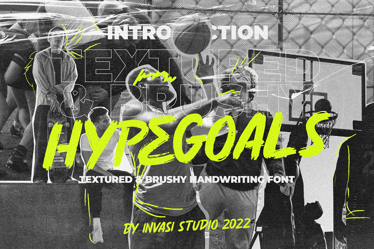 Hypegoals - Brushy Display Font, a Script Font by Invasi Studio (Photo 1 of 8)