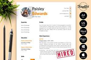 Modern CV Format / Resume - Paisley