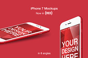 iPhone 7 RED Mockups, an iPhone Mockup by RadekBroz (Thumbnail 1 of 3)