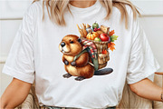 Autumn Cute Beaver Clipart, an Illustration by Rose Art (Thumbnail 4 of 7)