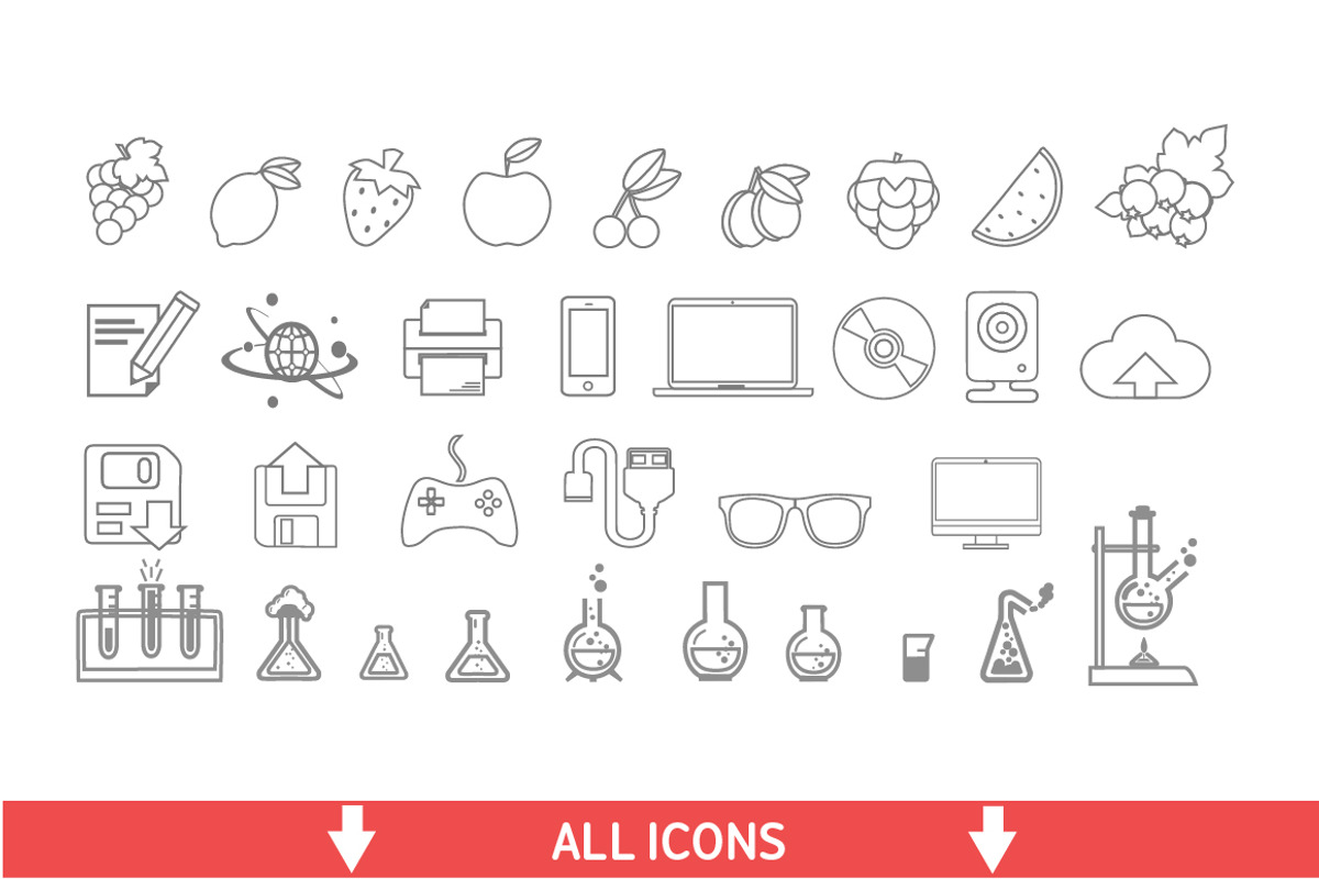 110 Flat icon collection (6 set) preview 2
