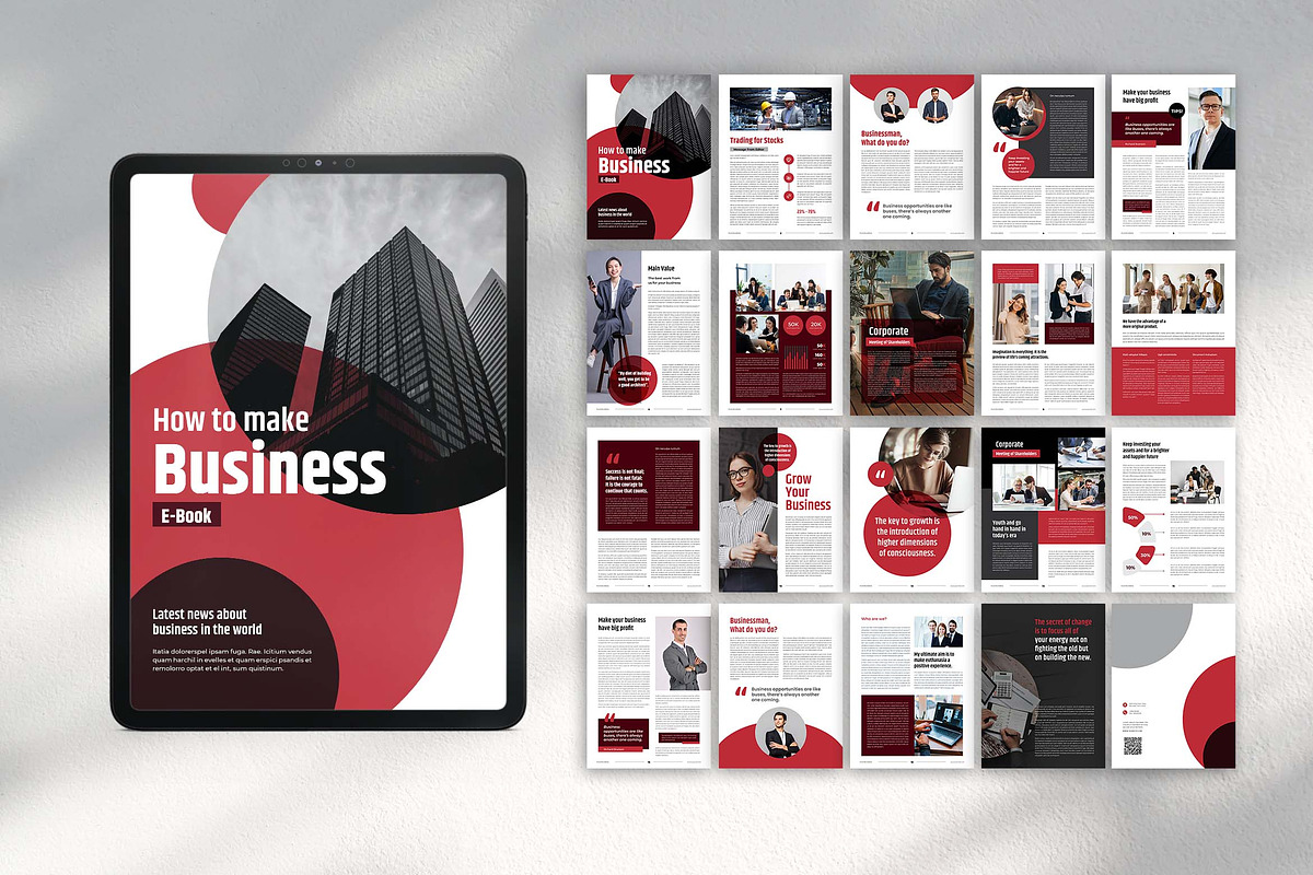 Red White Business Ebook Template, a Brochure Template by UICreative (Photo 1 of 4)