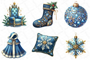 Blue Royalty Christmas Clipart, an Illustration by DreamPrint404 (Thumbnail 2 of 4)