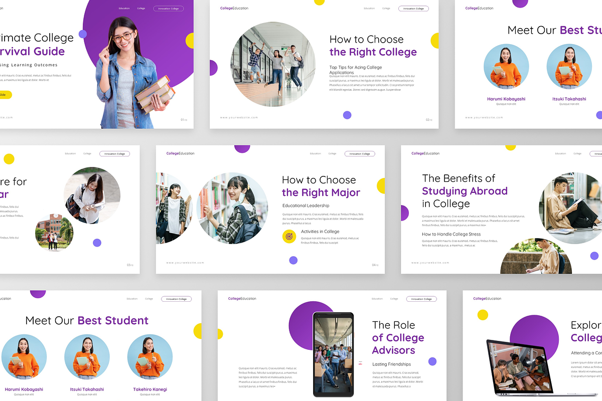 College Education PowerPoint, a Presentation Template by GraphauseProject