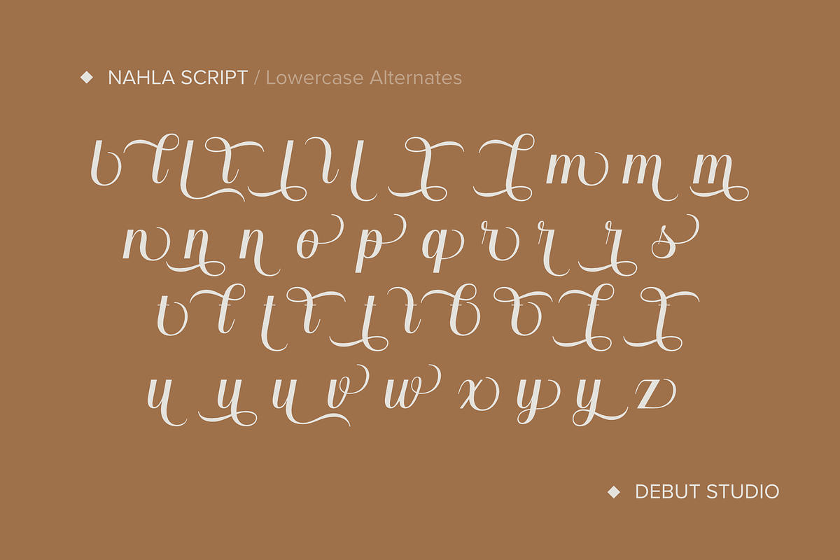 Nahla Script Regular, a Script Font by Debut Studio (Photo 8 of 16)