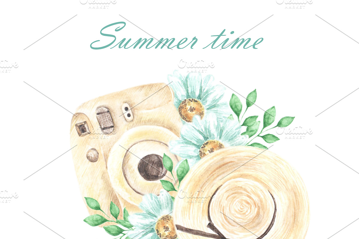 Summer time watercolor set. Country, an Illustration by SabinaWatercolorArt (Photo 11 of 11)