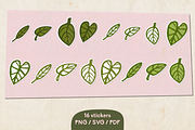 Monstera Nature Sticker Bundle SVG, a Work Illustration by InkCloudDesign (Thumbnail 4 of 5)