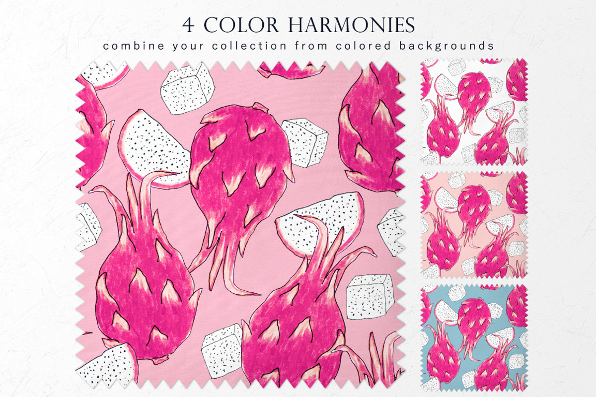 Dragonfruit - Set patterns, a Pattern Graphic by Yummy (Photo 3 of 10)