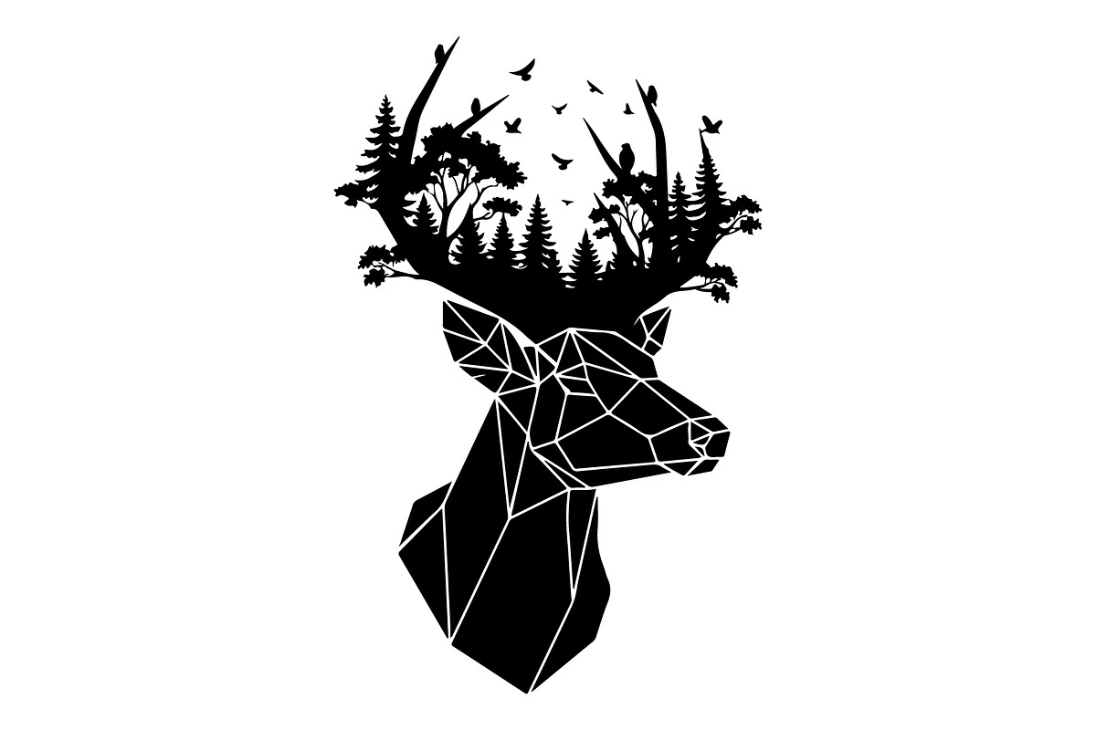 Deer Antler Silhouette Bundle, an Object Illustration by yasushie (Photo 21 of 31)