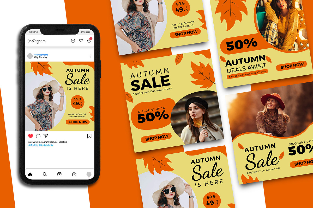 Autumn Sale Instagram Post Template, a Social Media Template by Artnivora.Std
