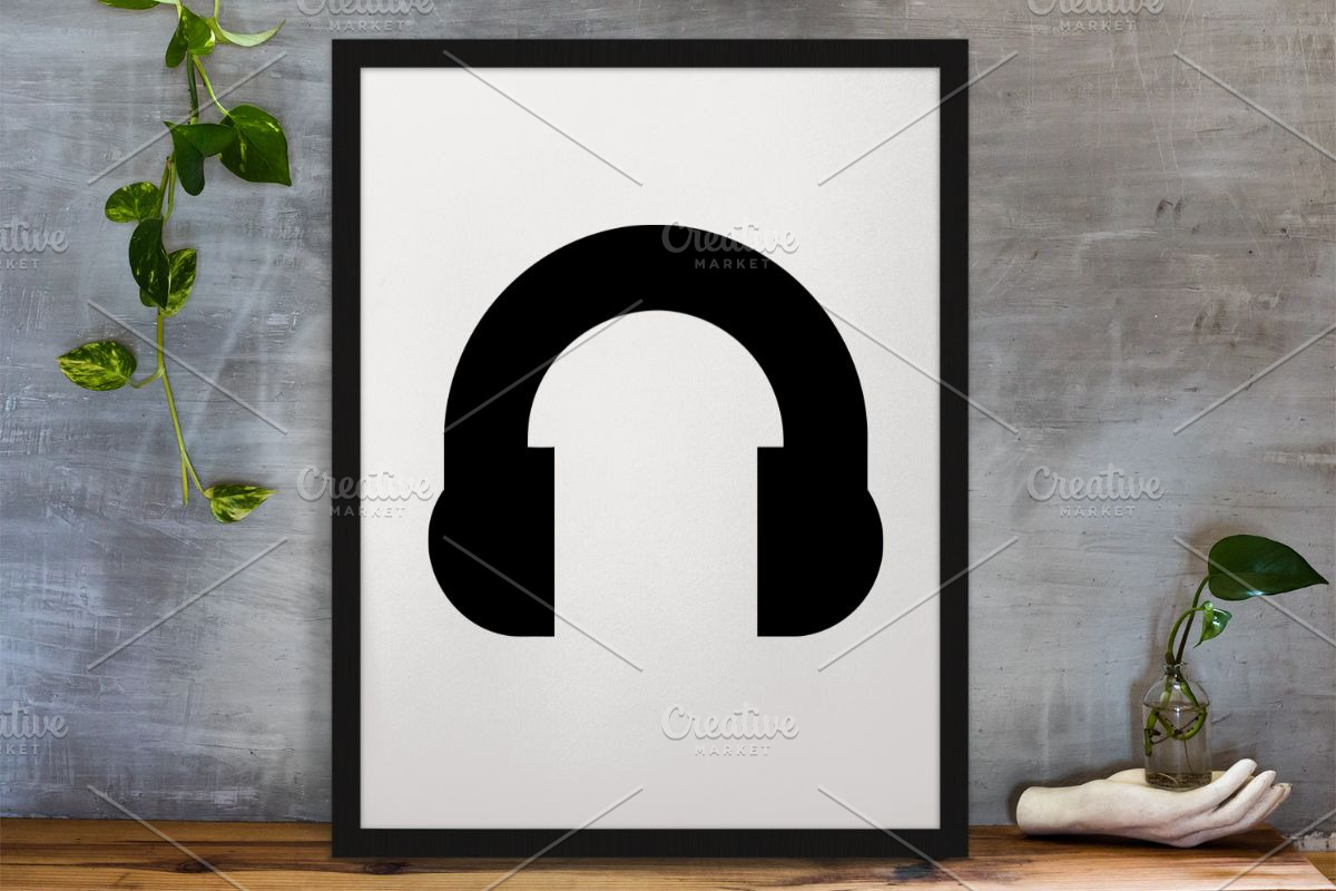 Headphone Silhouette SVG, a Technology Illustration by newminddesign (Photo 4 of 10)