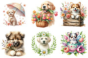 Whimsical Spring Dogs Clipart, an Illustration by DreamPrint404 (Thumbnail 4 of 6)