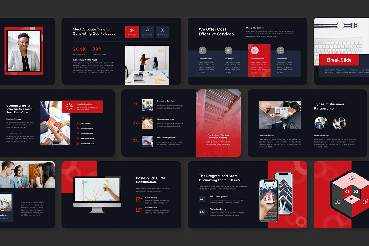 Rogive -  Red Business PowerPoint, a Presentation Template by Premast (Photo 3 of 4)