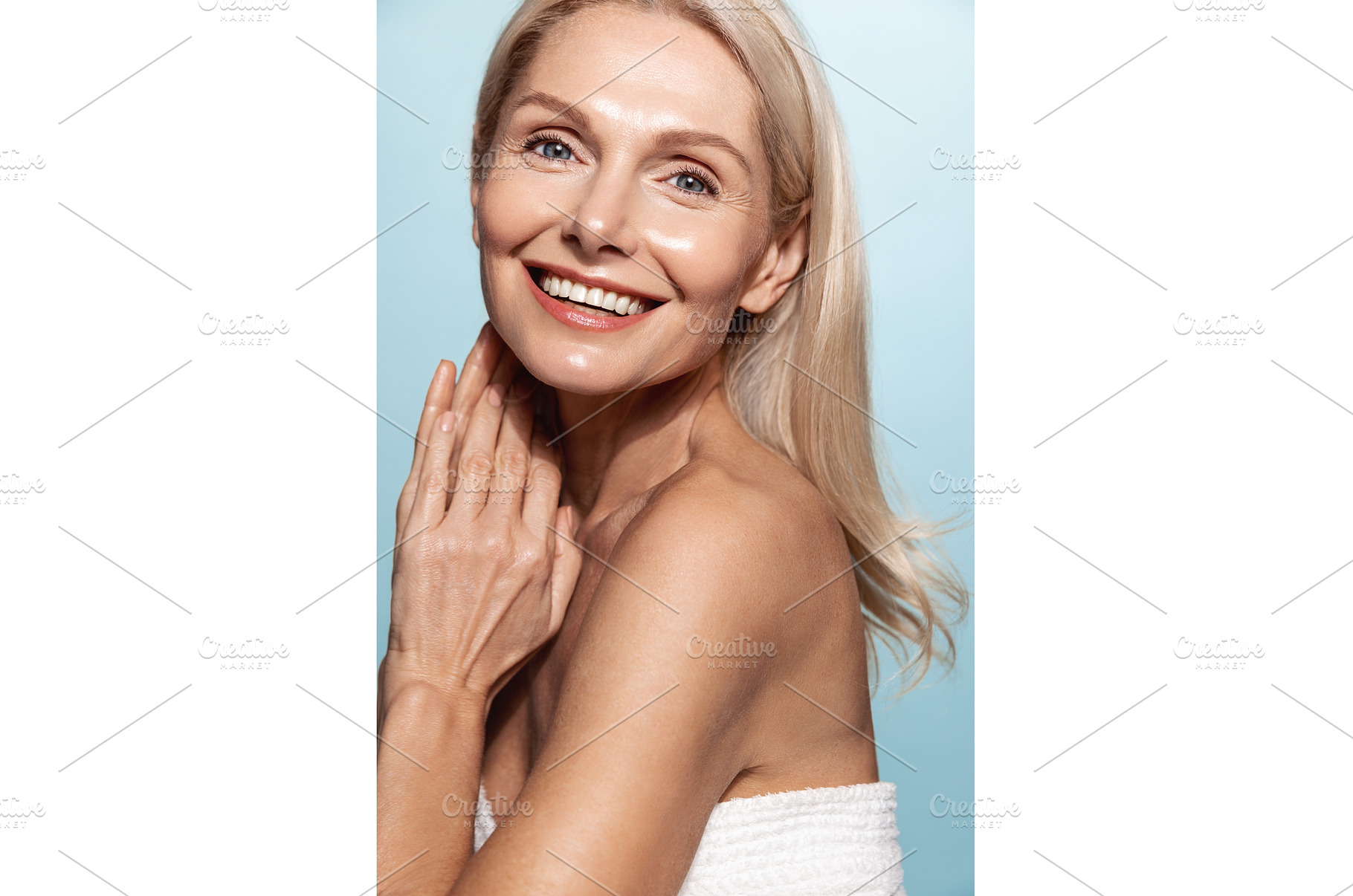 Happy middle aged woman with healthy, a Person Photo by ringsaroundme