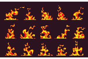 Anime fire background set, an Illustration by art PVP - market