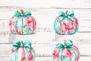 Preppy Coquette Pumpkin Clipart