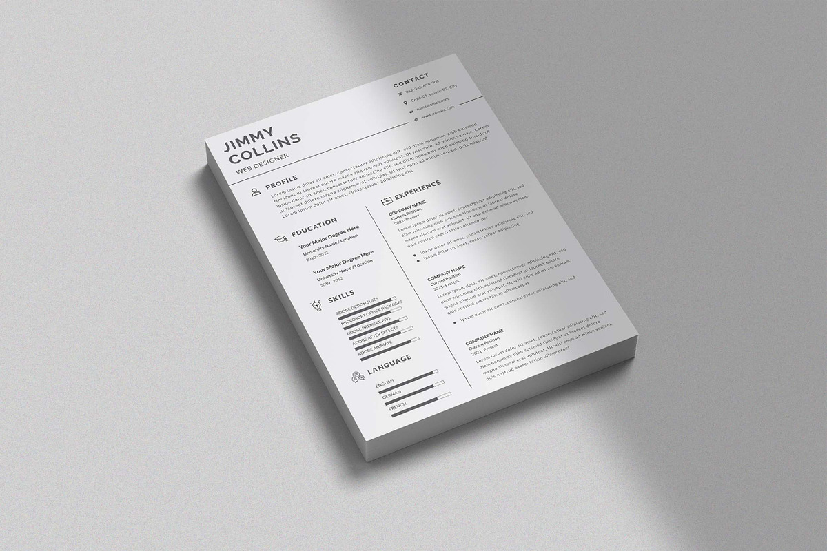 Modern CV Resume Design, a Resume Template by Graphic Template (Photo 3 of 4)