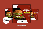 Burger Fast Food Canva Template, a Design Template by MK Creatives (Thumbnail 1 of 3)