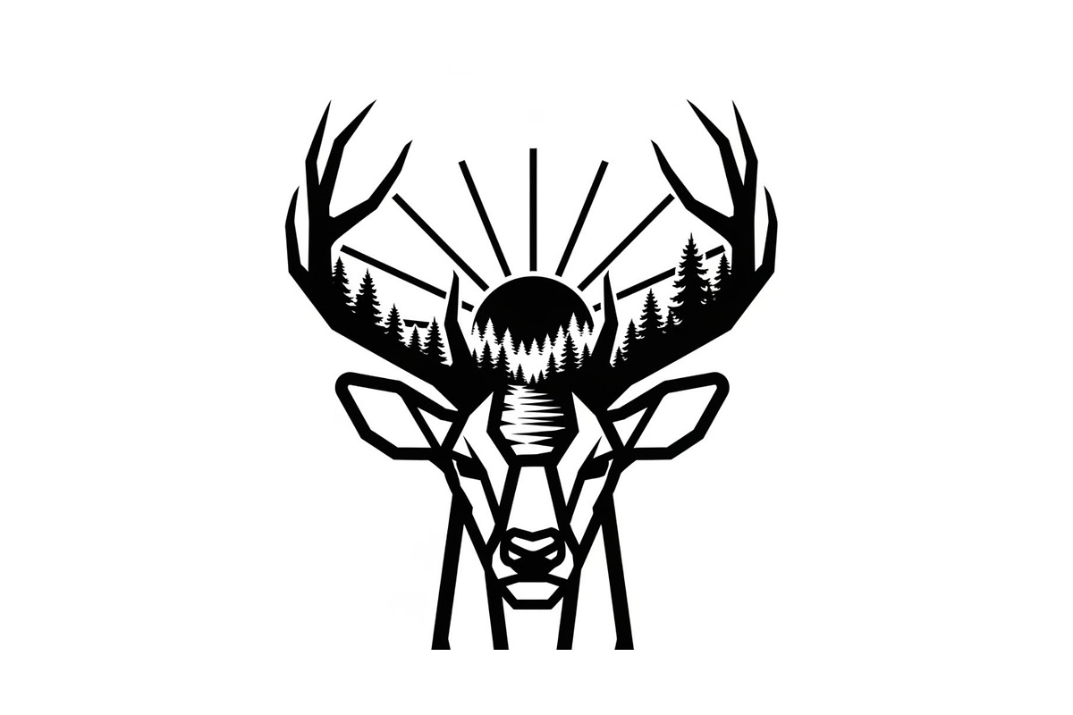Artistic Geometric Deer Head Bundle, an Illustration by yasushie (Photo 4 of 31)