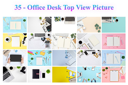 Office Desk Top View Picture, a Background Photo by Digital Studio