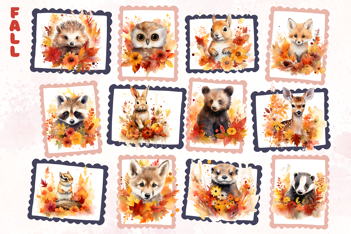 Seasons Woodland Animals Bundle, an Animal Illustration by Whimsy & Wishes (Photo 3 of 7)