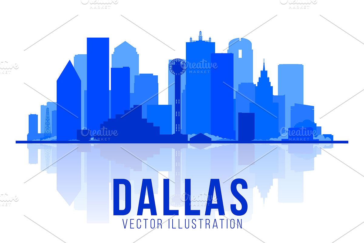 Dallas Texas skyline illustration, an Illustration by Sky and glass (Photo 4 of 6)