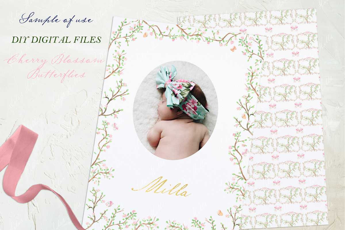 Cherry Blossom Butterfly Chinoiserie, a Graphic by LABFcreations (Photo 3 of 4)
