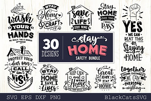 Stay Home Covid 19 SVG bundle