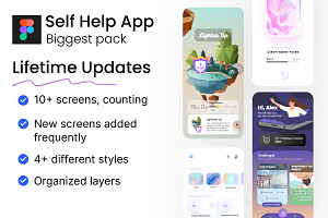 Self help app design UI KIT Pack