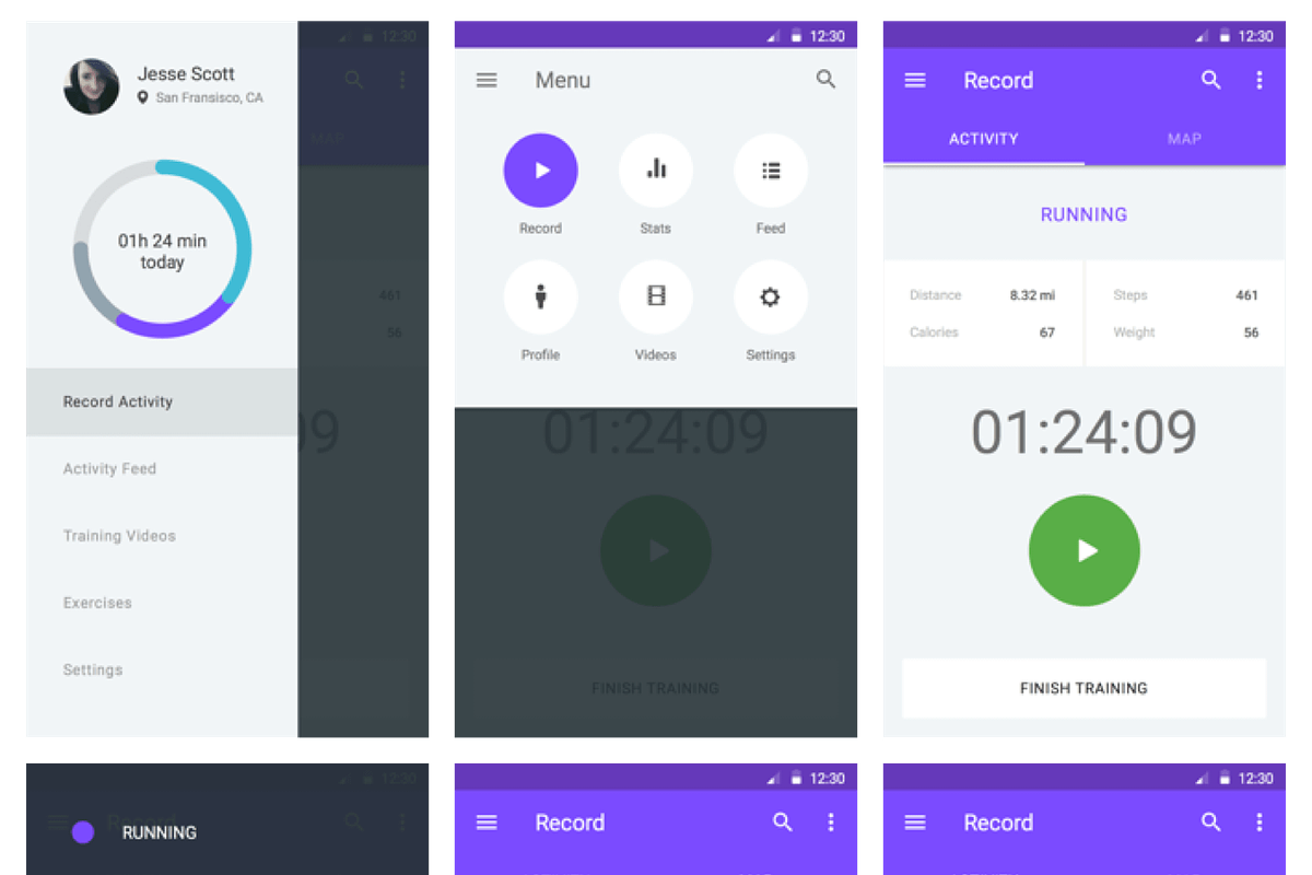Material UI Kit: Fitness, a Templates & Theme by UI8 (Photo 3 of 7)