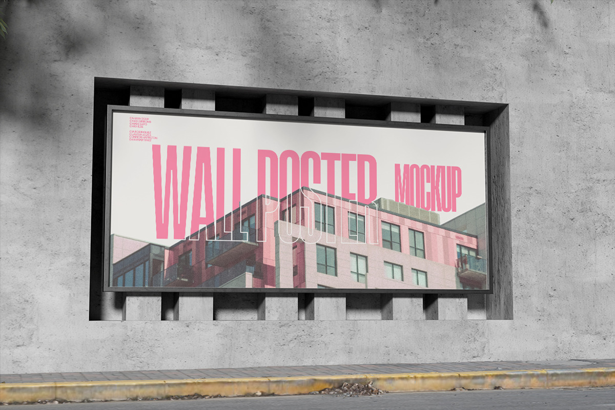 Wall Poster Mockup, an Advertising Mockup by HanaSaka_Studio (Photo 2 of 4)