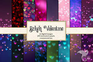 Bokeh Valentine Digital Paper